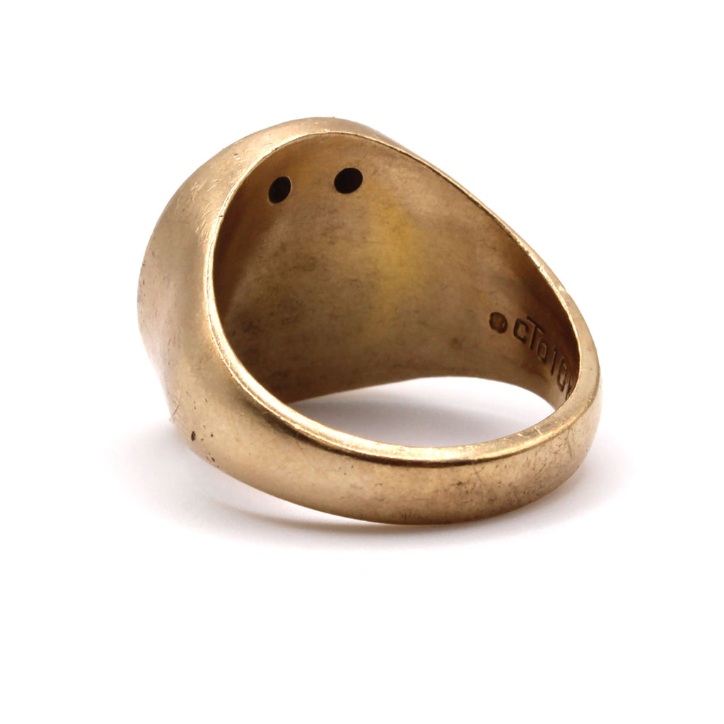 10k Yellow Gold 0.10cttw Round Diamond Band with Star Design Size 9.5