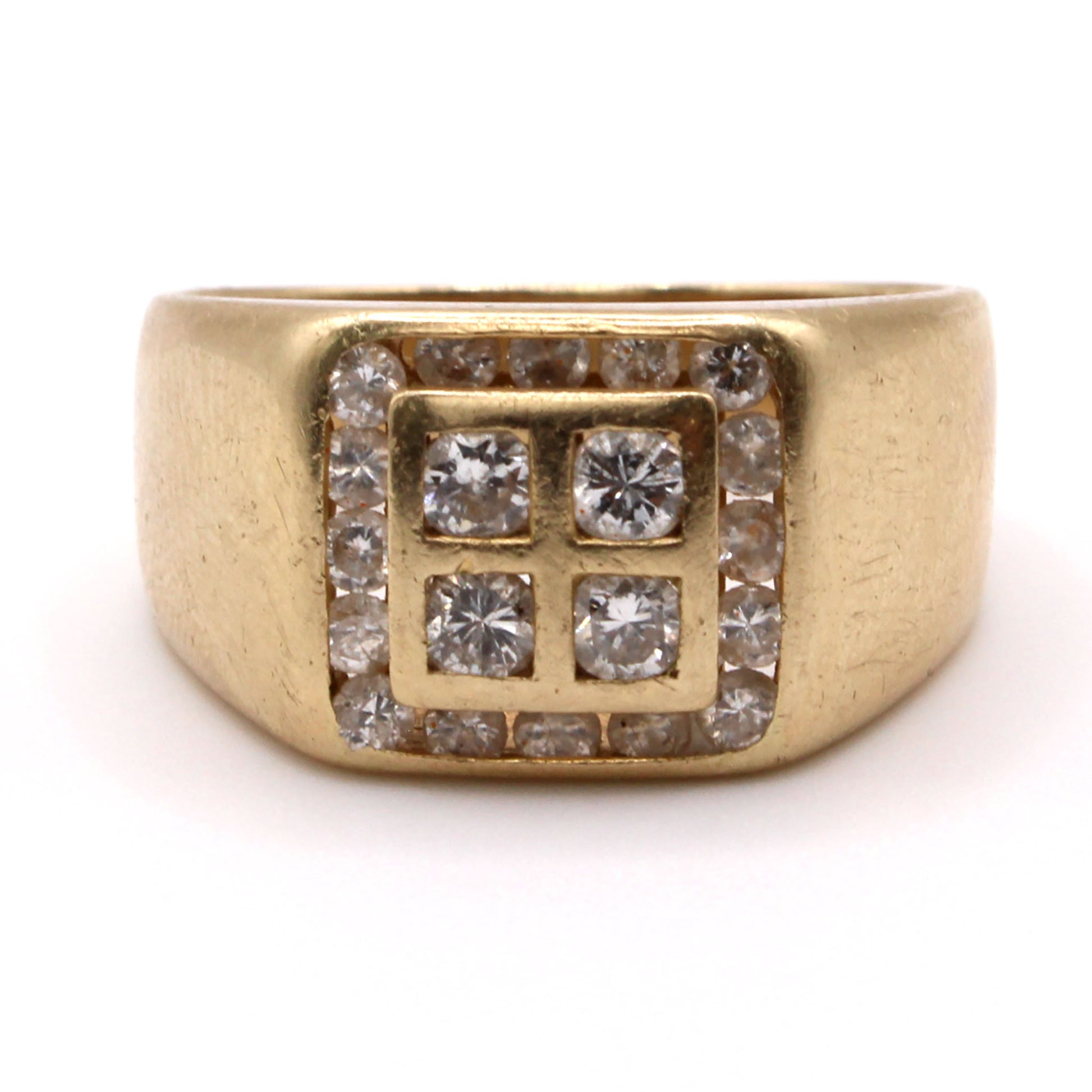 14k Yellow Gold 0.88cttw Diamond Channel Ring Size 10