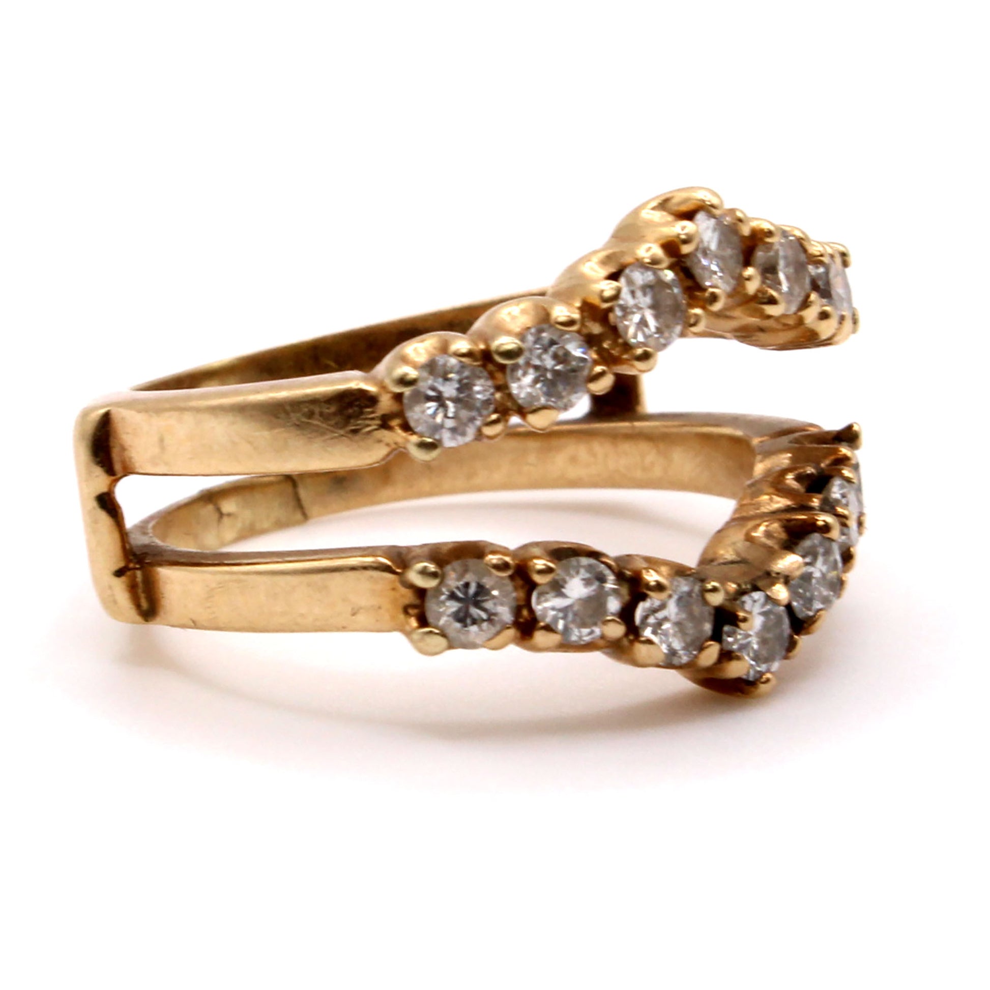 14k Yellow Gold 0.70cttw Diamond Enhancer Ring Size 7