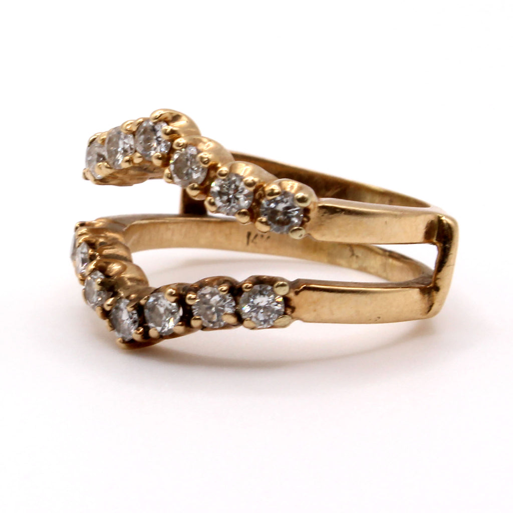 14k Yellow Gold 0.70cttw Diamond Enhancer Ring Size 7
