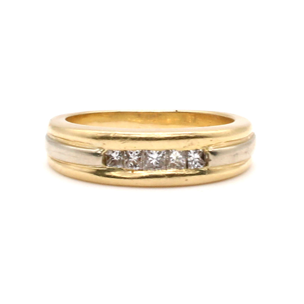 14k Two Tone Gold 0.30cttw Diamond Band Ring Size 11.5