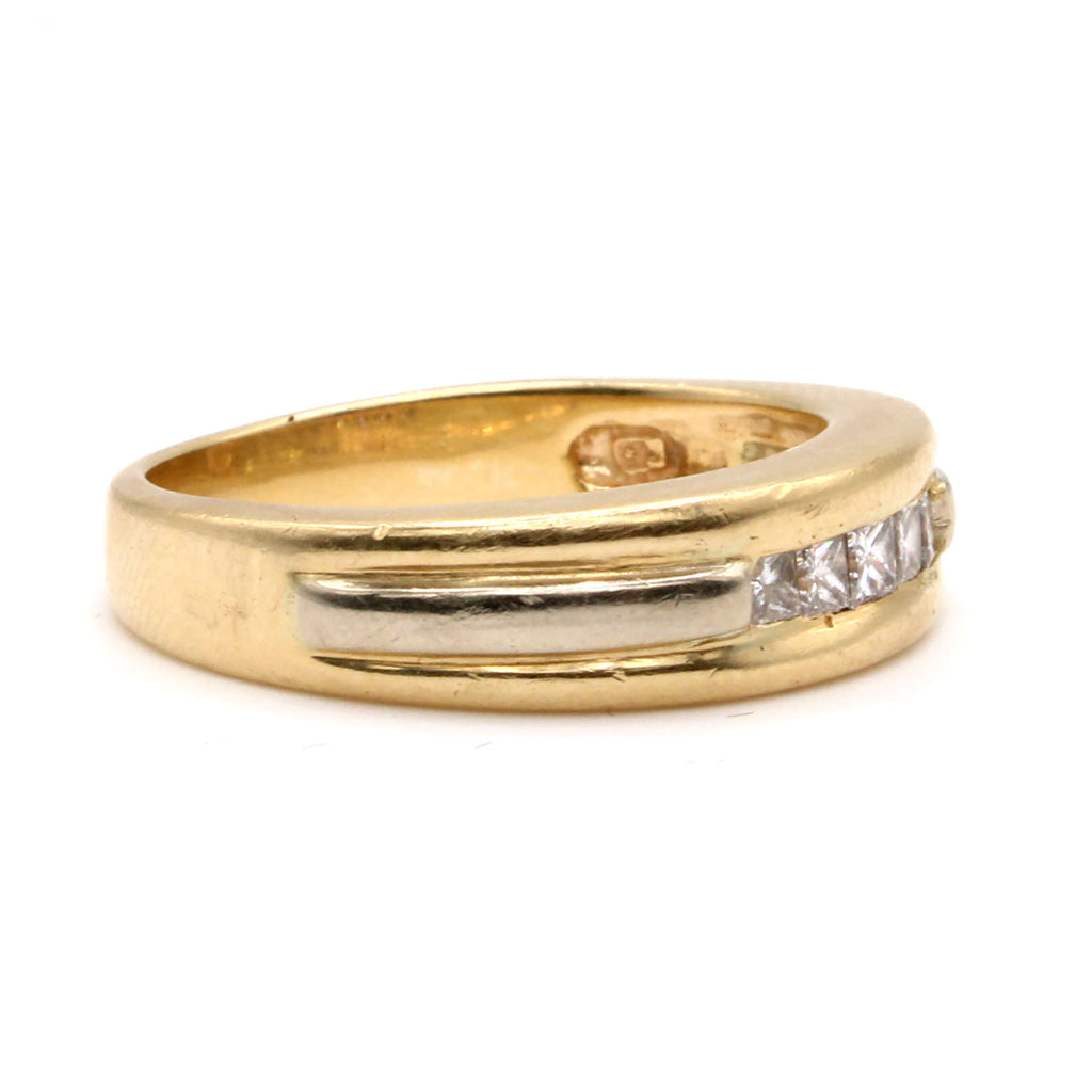 14k Two Tone Gold 0.30cttw Diamond Band Ring Size 11.5