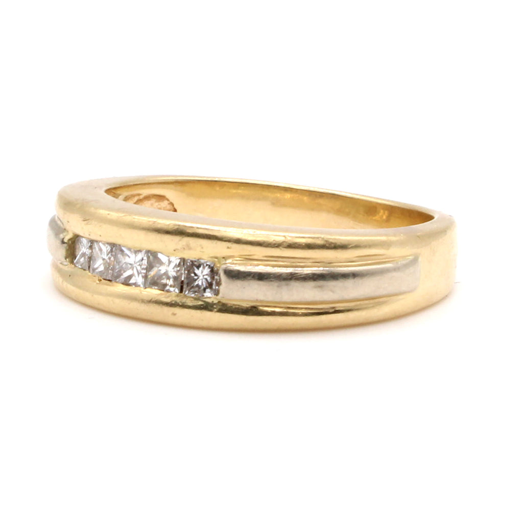 14k Two Tone Gold 0.30cttw Diamond Band Ring Size 11.5
