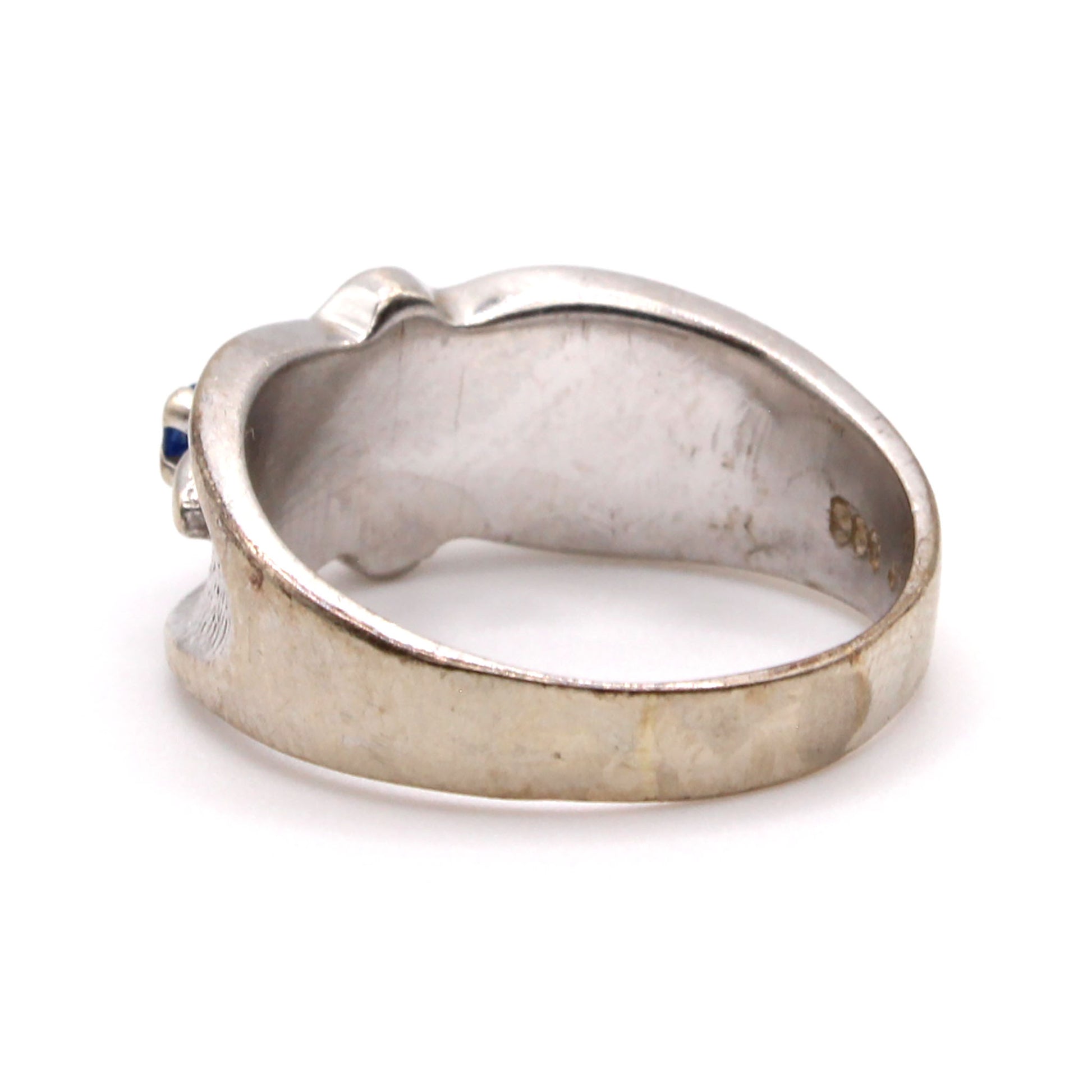 14k White Gold Ruby, Sapphire, and Amethyst Band Size 5.5