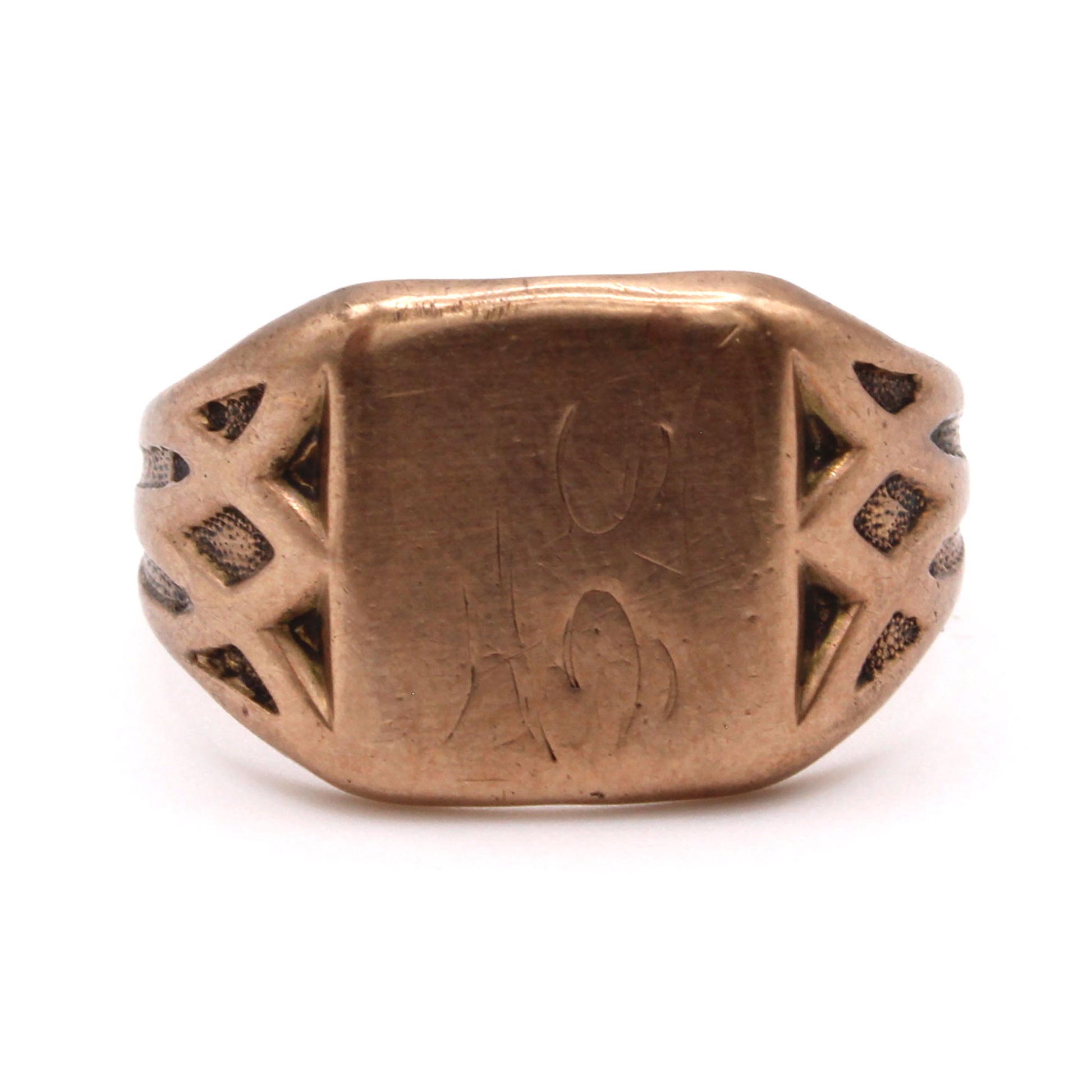 10k Rose Gold Signet Ring Size 10