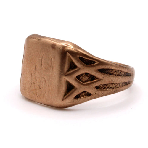 10k Rose Gold Signet Ring Size 10