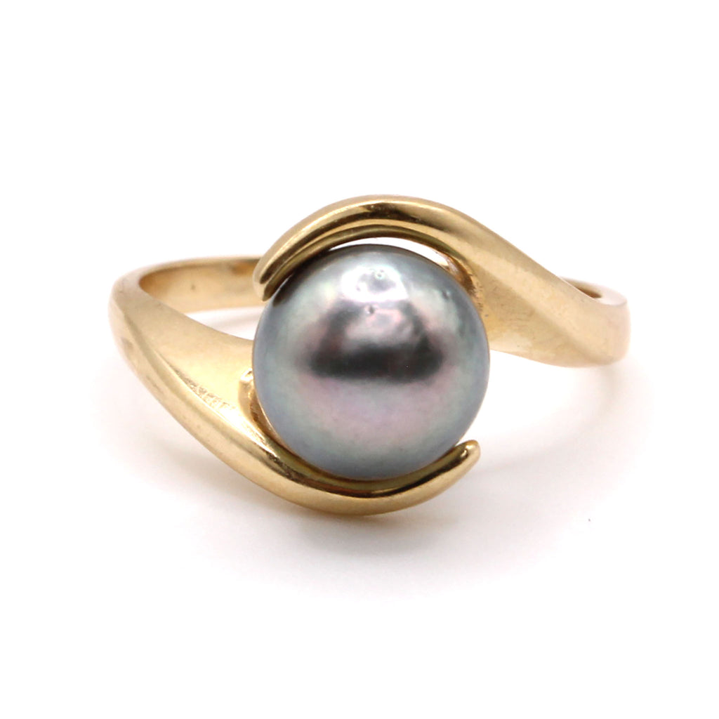 14k Yellow Gold Tahisan Pearl Ring Size 6.75