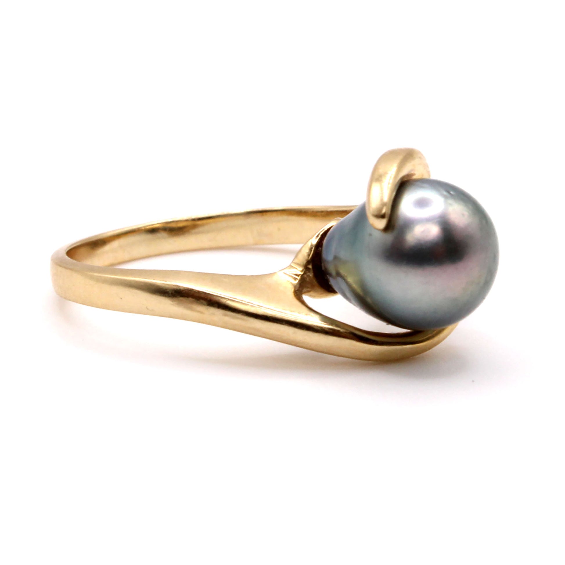 14k Yellow Gold Tahisan Pearl Ring Size 6.75