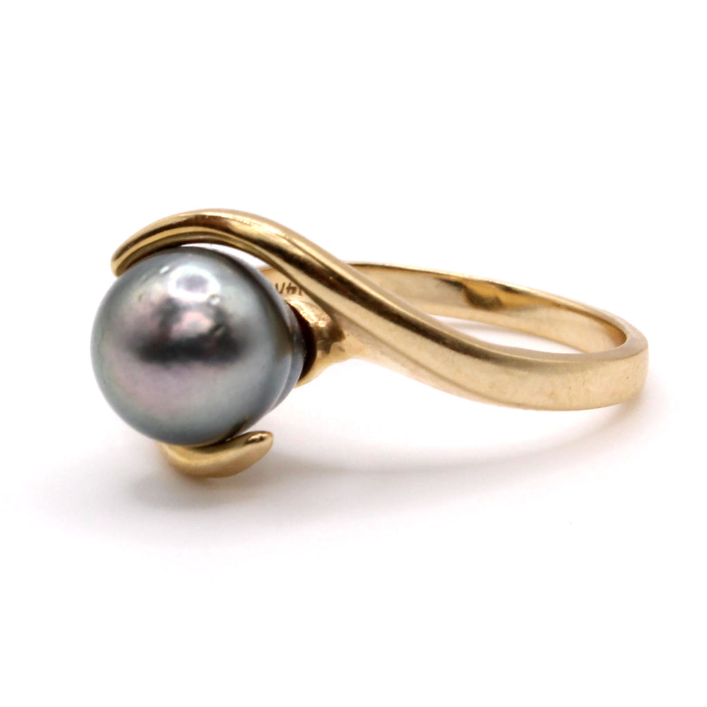 14k Yellow Gold Tahisan Pearl Ring Size 6.75