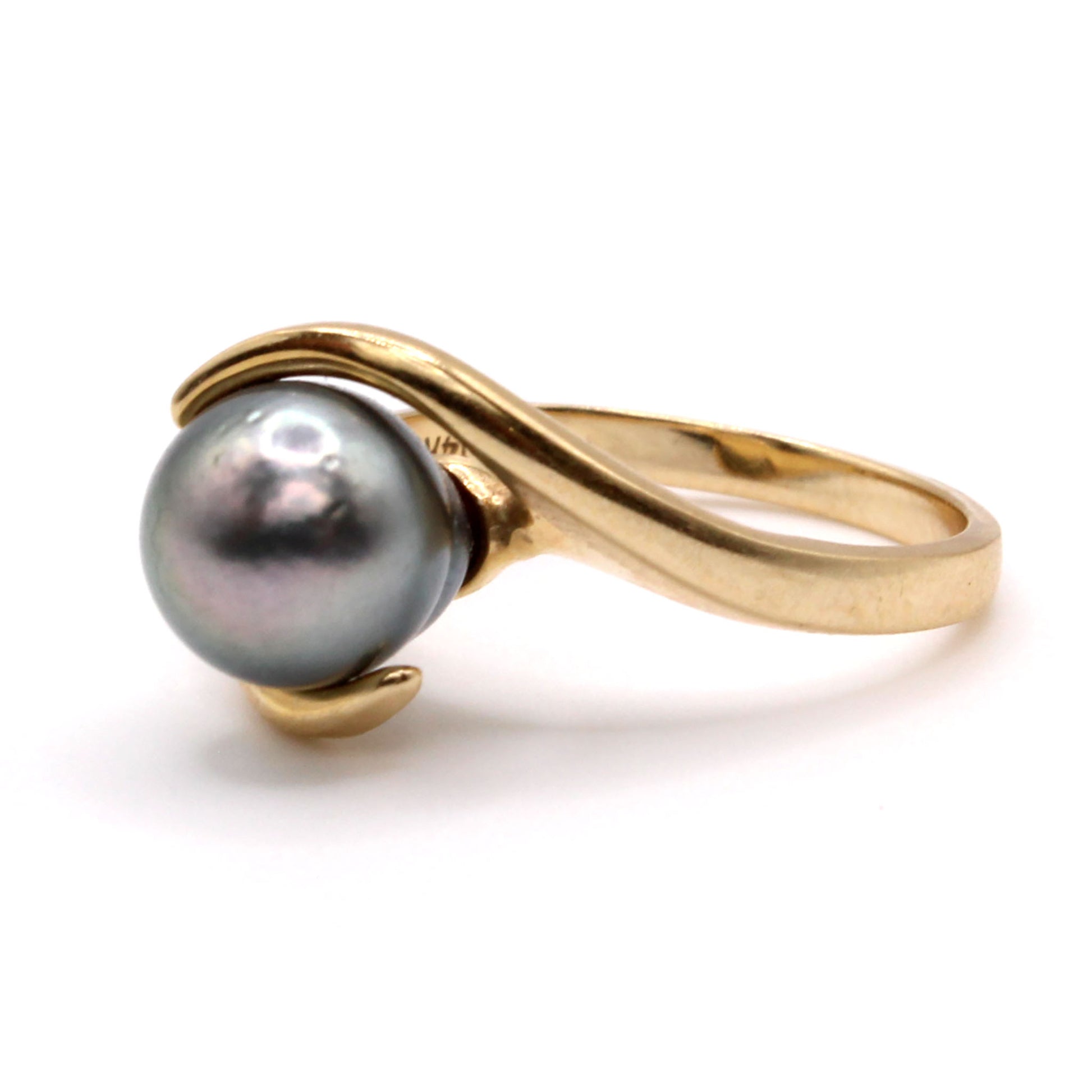 14k Yellow Gold Tahisan Pearl Ring Size 6.75