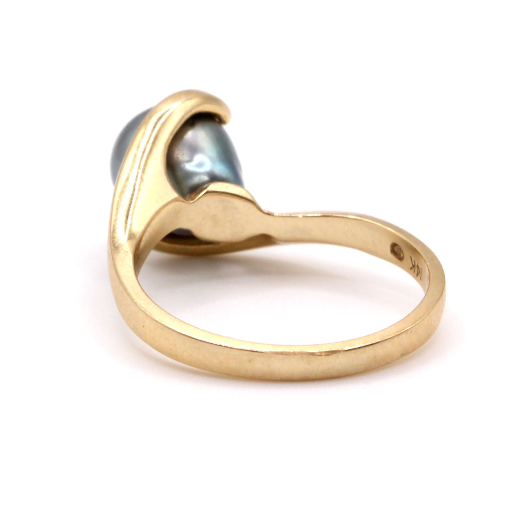 14k Yellow Gold Tahisan Pearl Ring Size 6.75