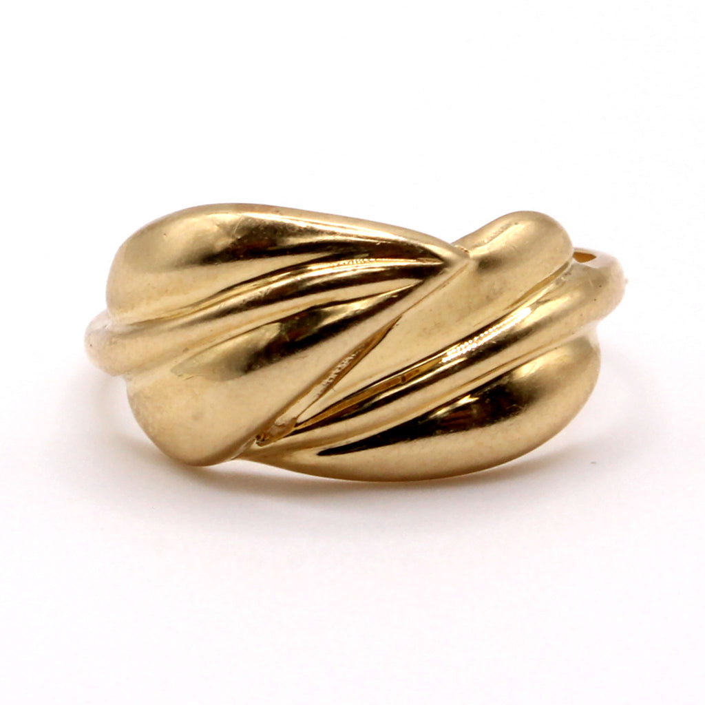 14k Yellow Gold Leaf Ring Size 6