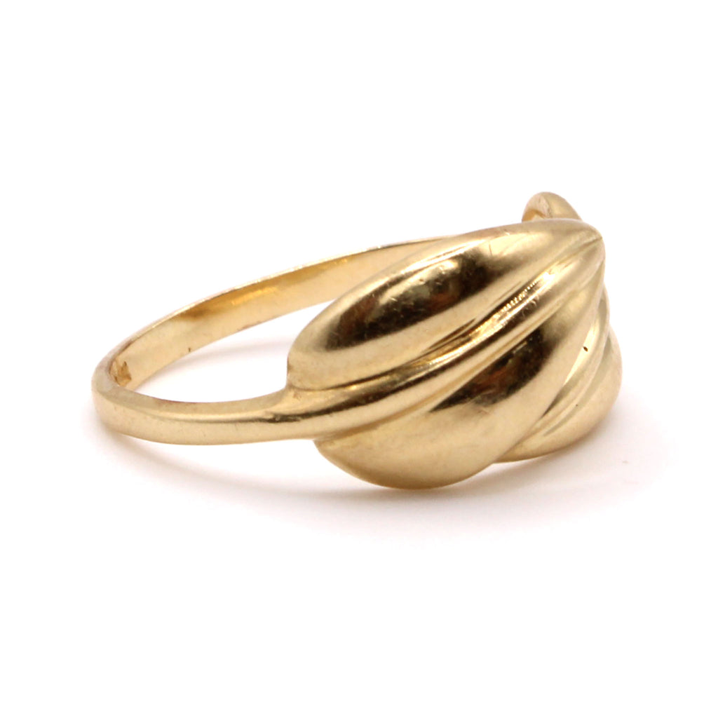 14k Yellow Gold Leaf Ring Size 6