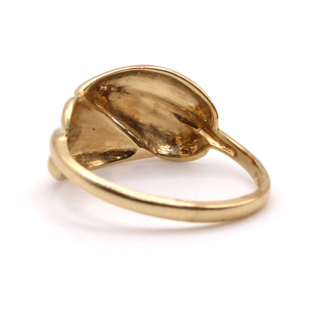 14k Yellow Gold Leaf Ring Size 6