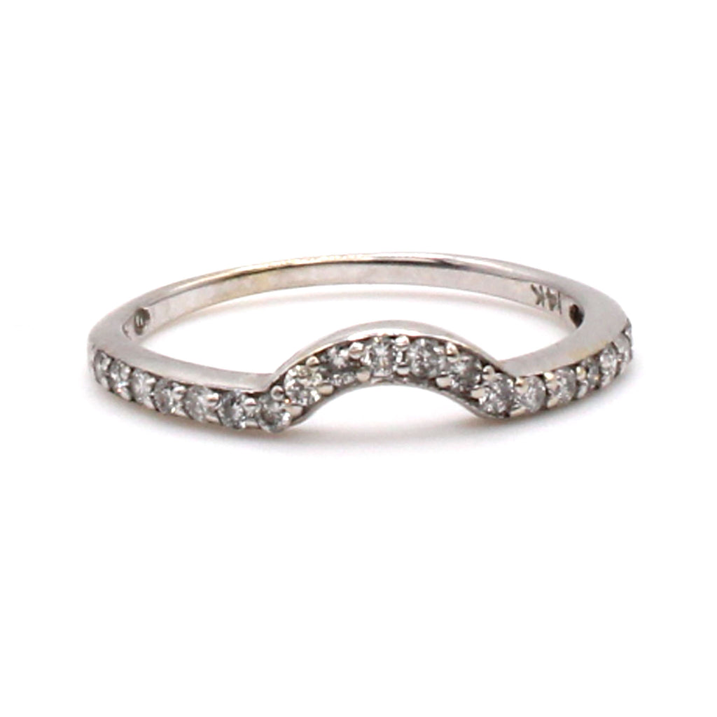 14k White Gold 0.19cttw Diamond Band Size 4.75
