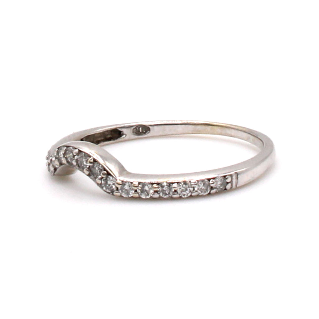 14k White Gold 0.19cttw Diamond Band Size 4.75