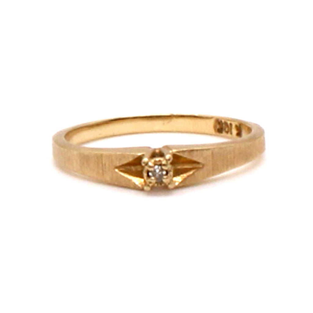 10k Yellow Gold Diamond Solitaire Ring Size 5