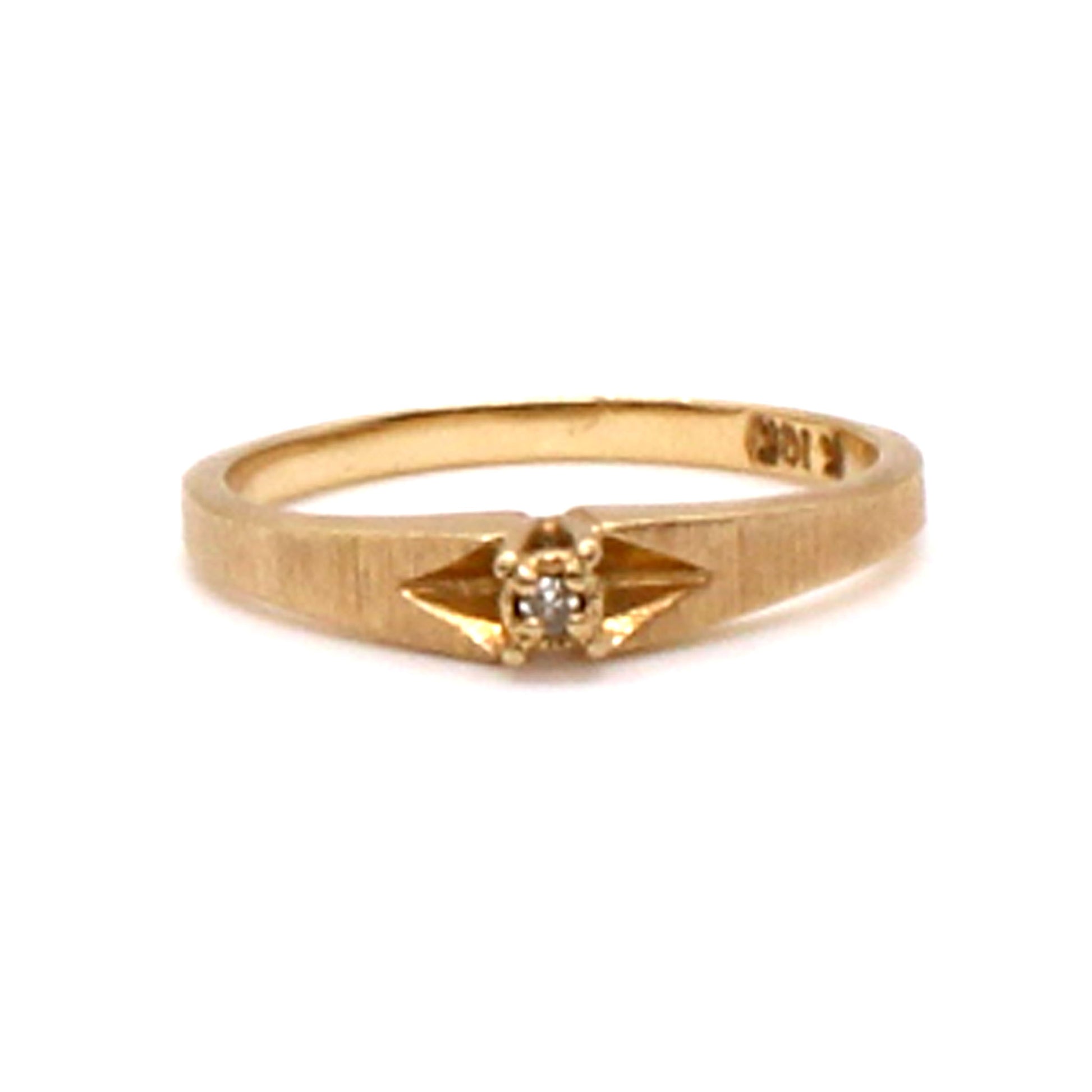 10k Yellow Gold Diamond Solitaire Ring Size 5