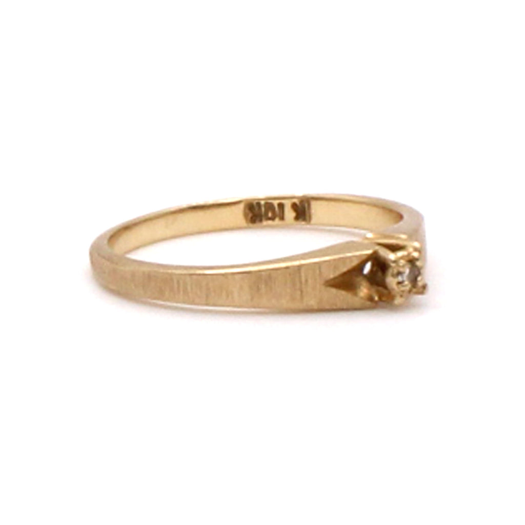 10k Yellow Gold Diamond Solitaire Ring Size 5