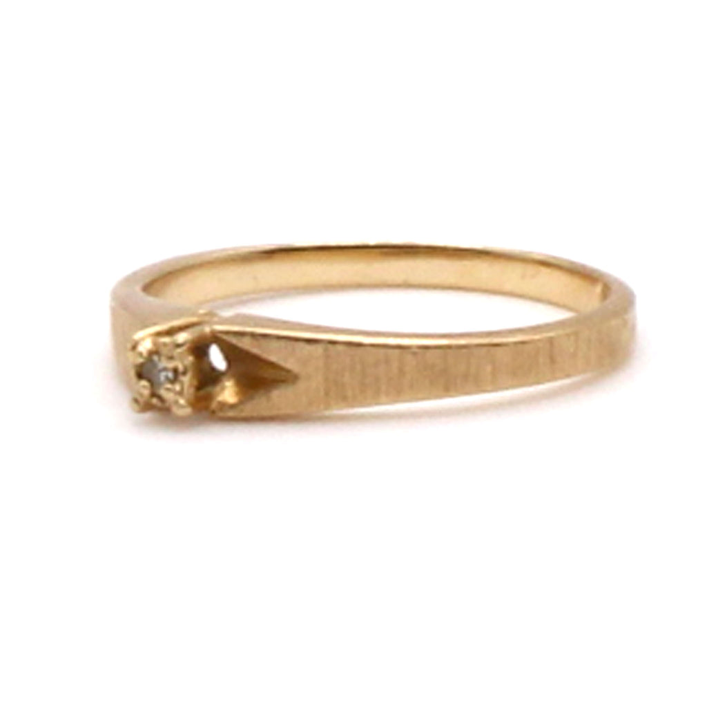 10k Yellow Gold Diamond Solitaire Ring Size 5
