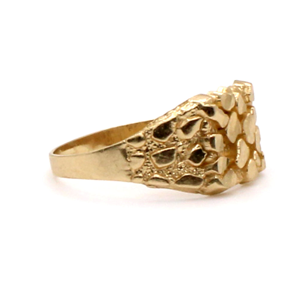 10k Yellow Gold Nugget Style Ring Size 11