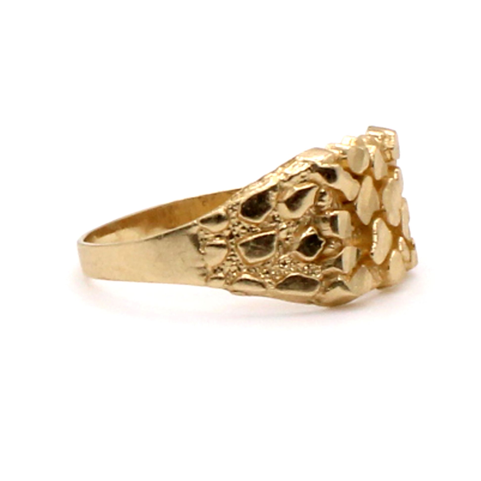 10k Yellow Gold Nugget Style Ring Size 11