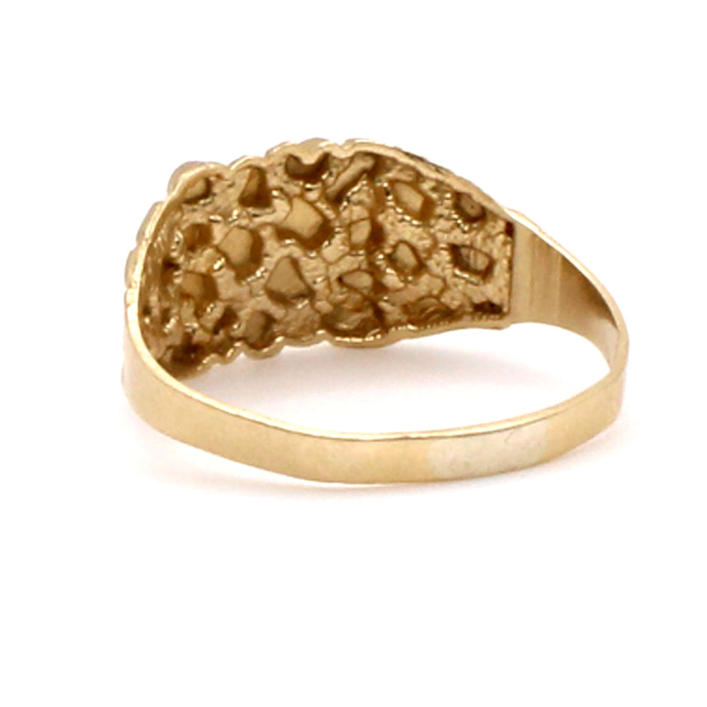 10k Yellow Gold Nugget Style Ring Size 11