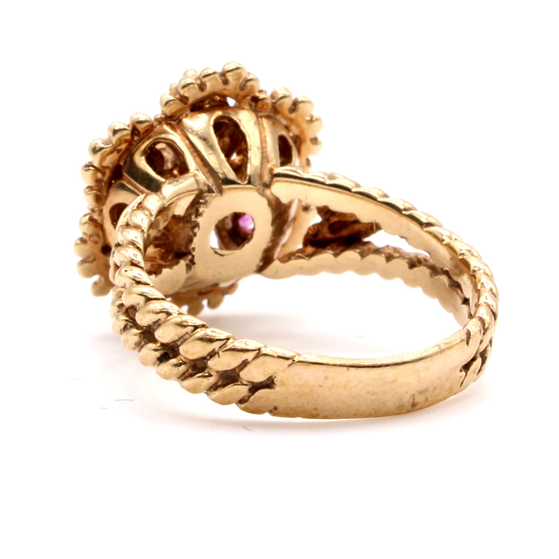 10k Yellow Gold Multi Stone Flower Ring Size 6.5