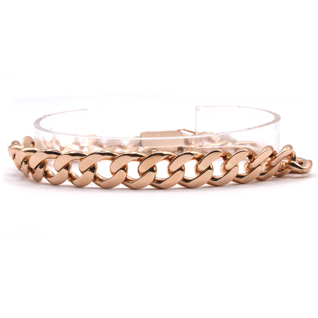 17.2k Rose Gold Cuban Link Bracelet 9.5 Inches