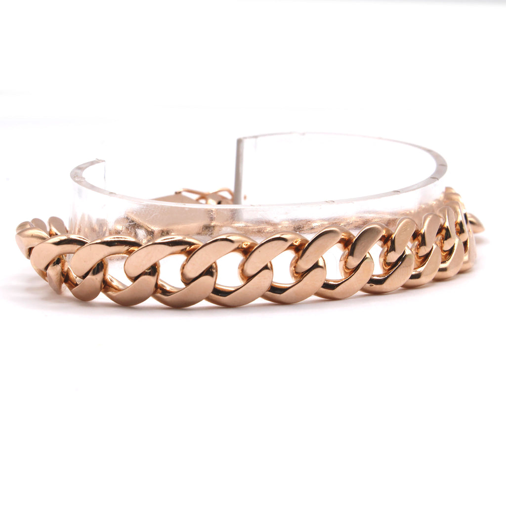 17.2k Rose Gold Cuban Link Bracelet 9.5 Inches