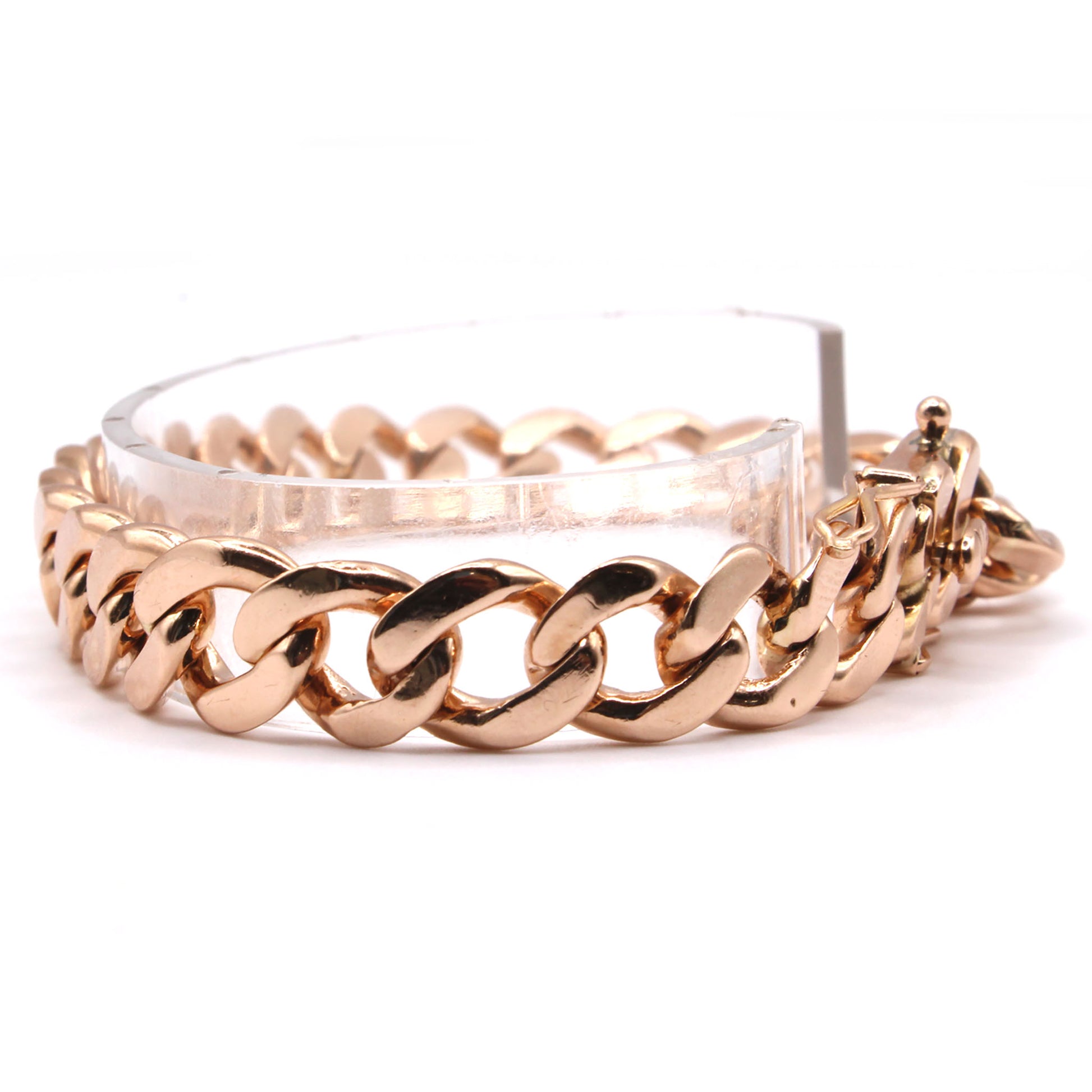 17.2k Rose Gold Cuban Link Bracelet 9.5 Inches