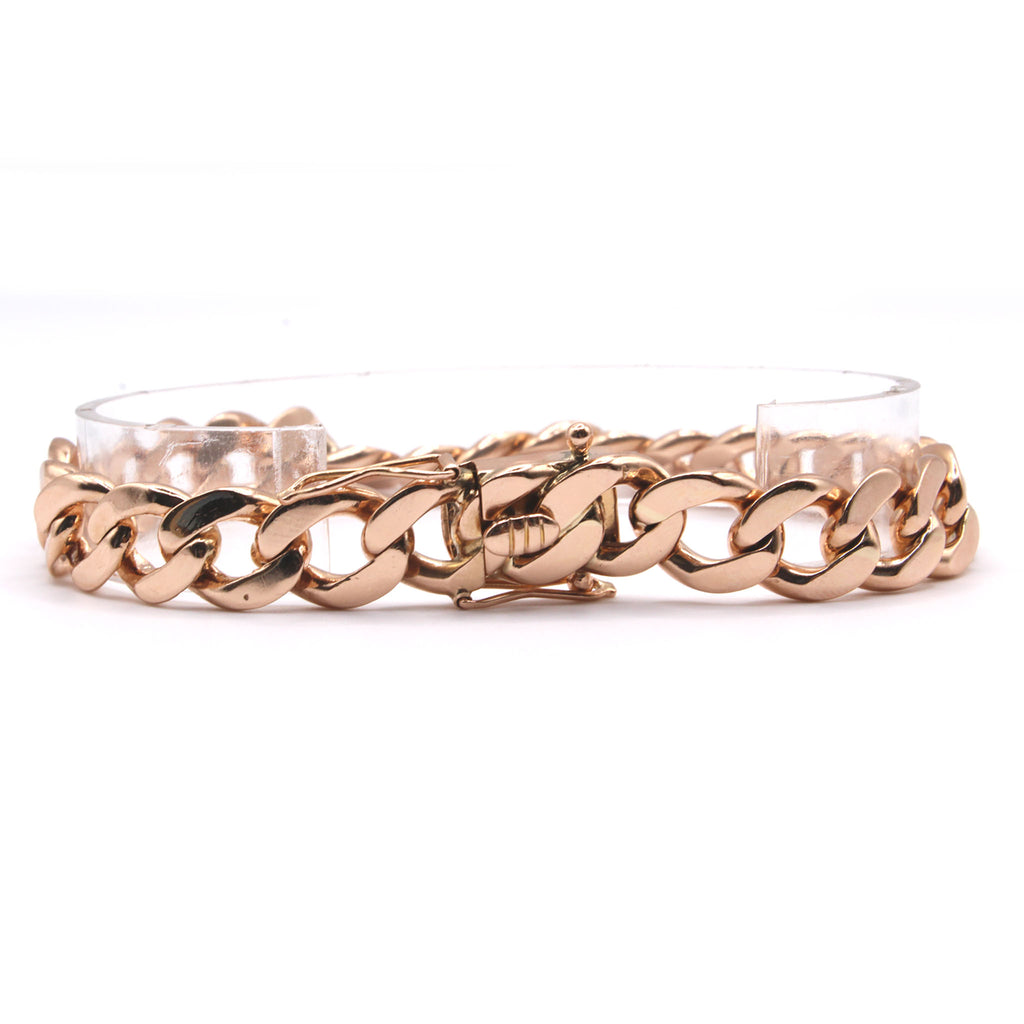 17.2k Rose Gold Cuban Link Bracelet 9.5 Inches