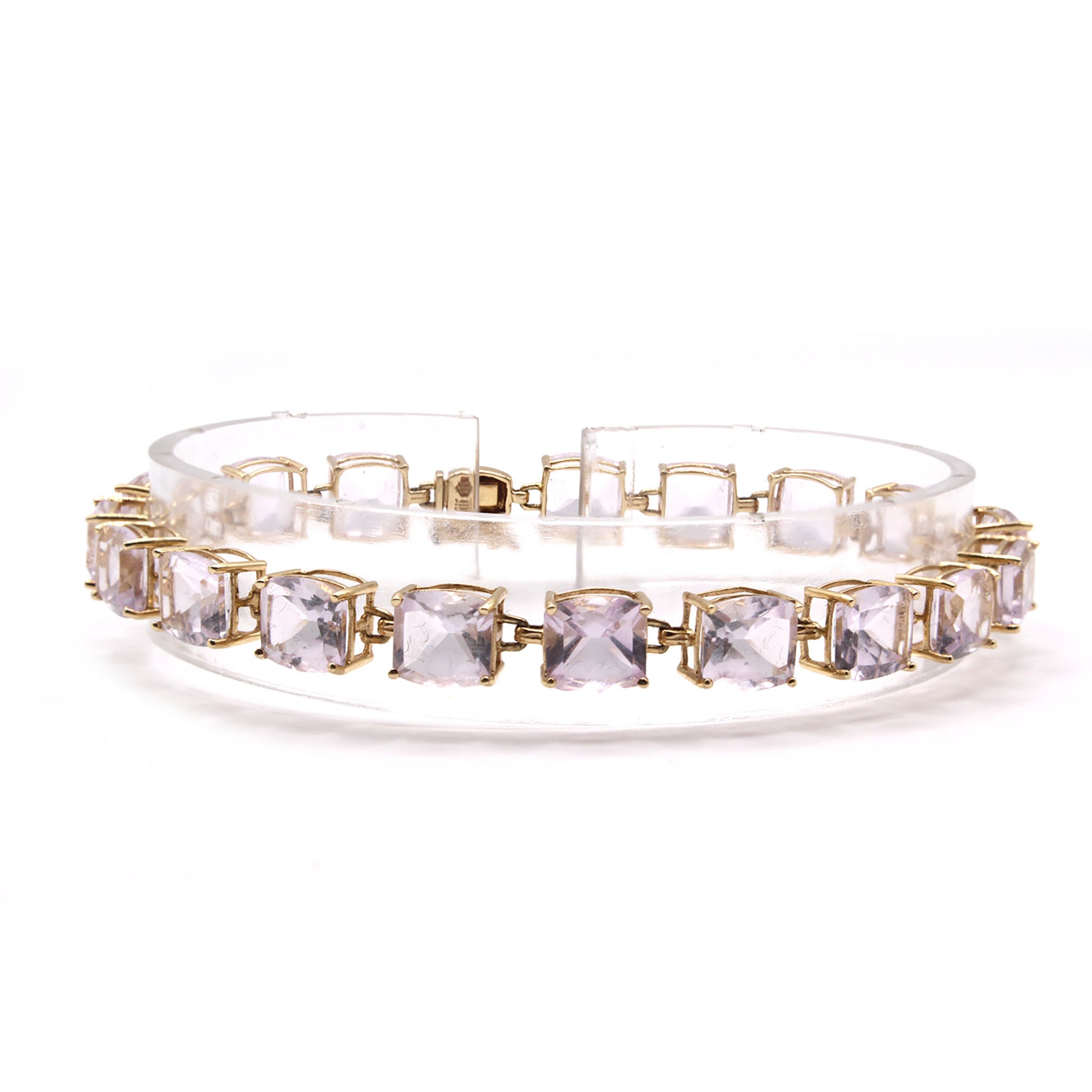14k Yellow Gold 22.50cttw Amethyst Bracelet 7.5 Inches