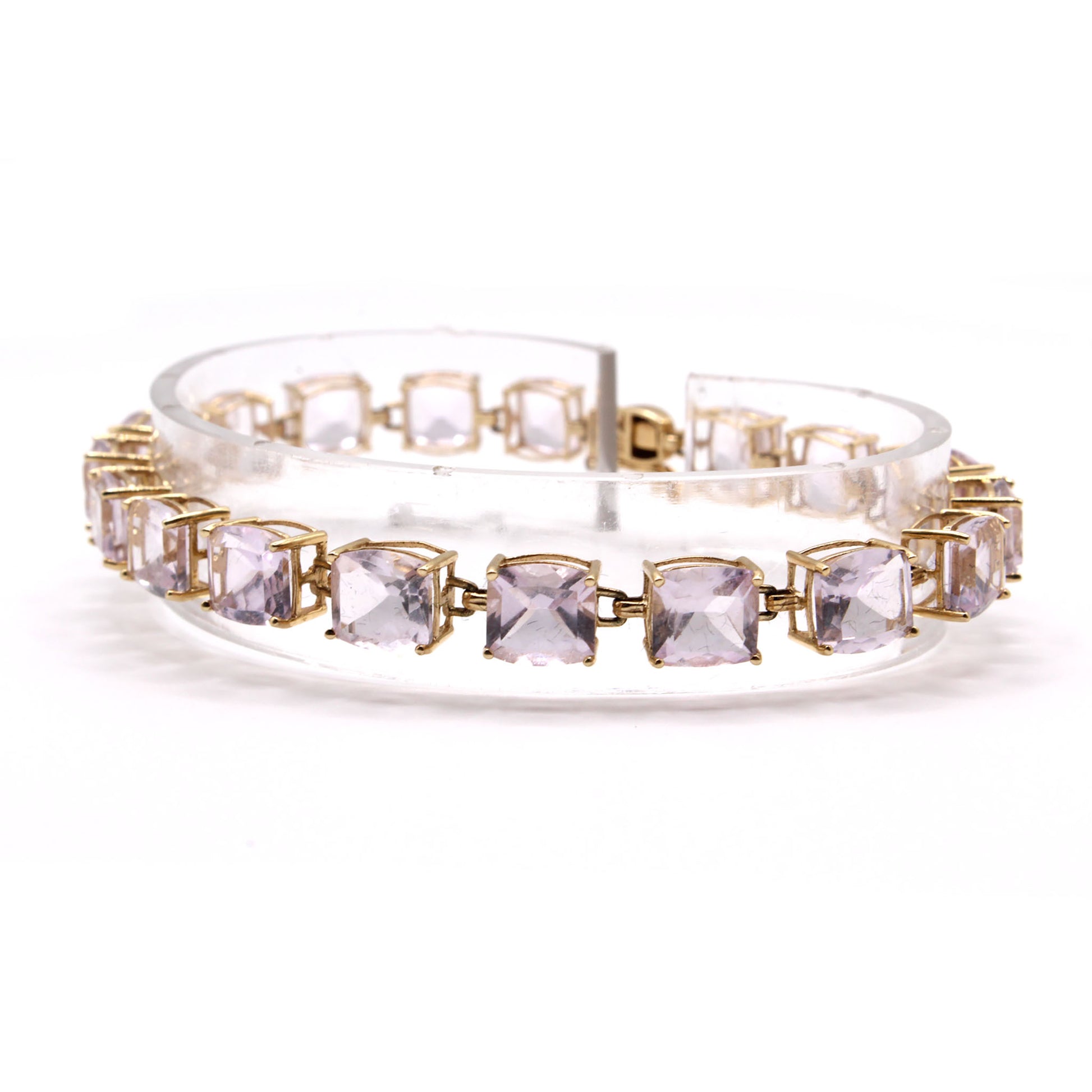 14k Yellow Gold 22.50cttw Amethyst Bracelet 7.5 Inches