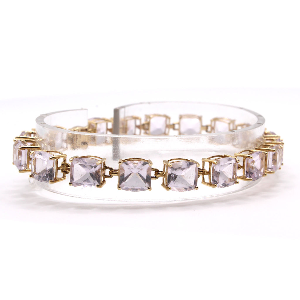 14k Yellow Gold 22.50cttw Amethyst Bracelet 7.5 Inches