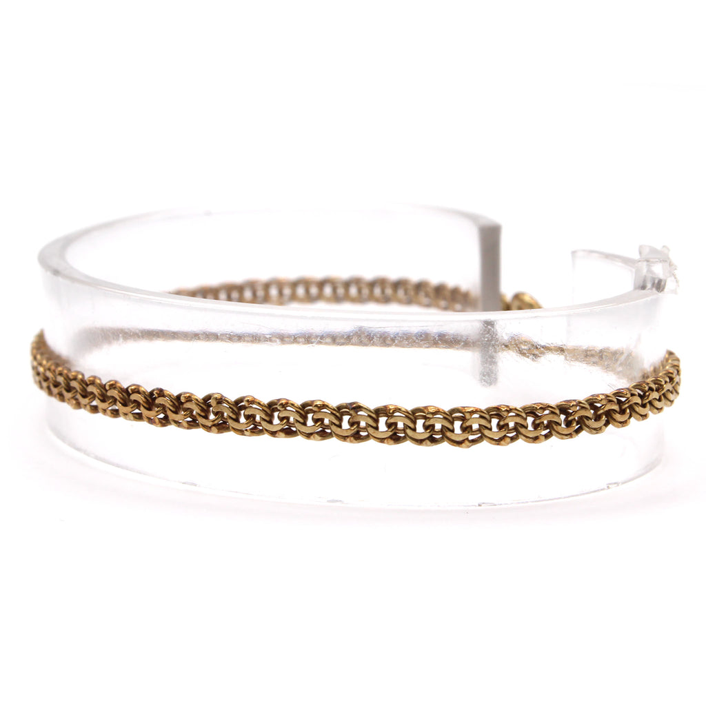 14k Yellow Gold Curved Link Bracelet 7.5 Inches