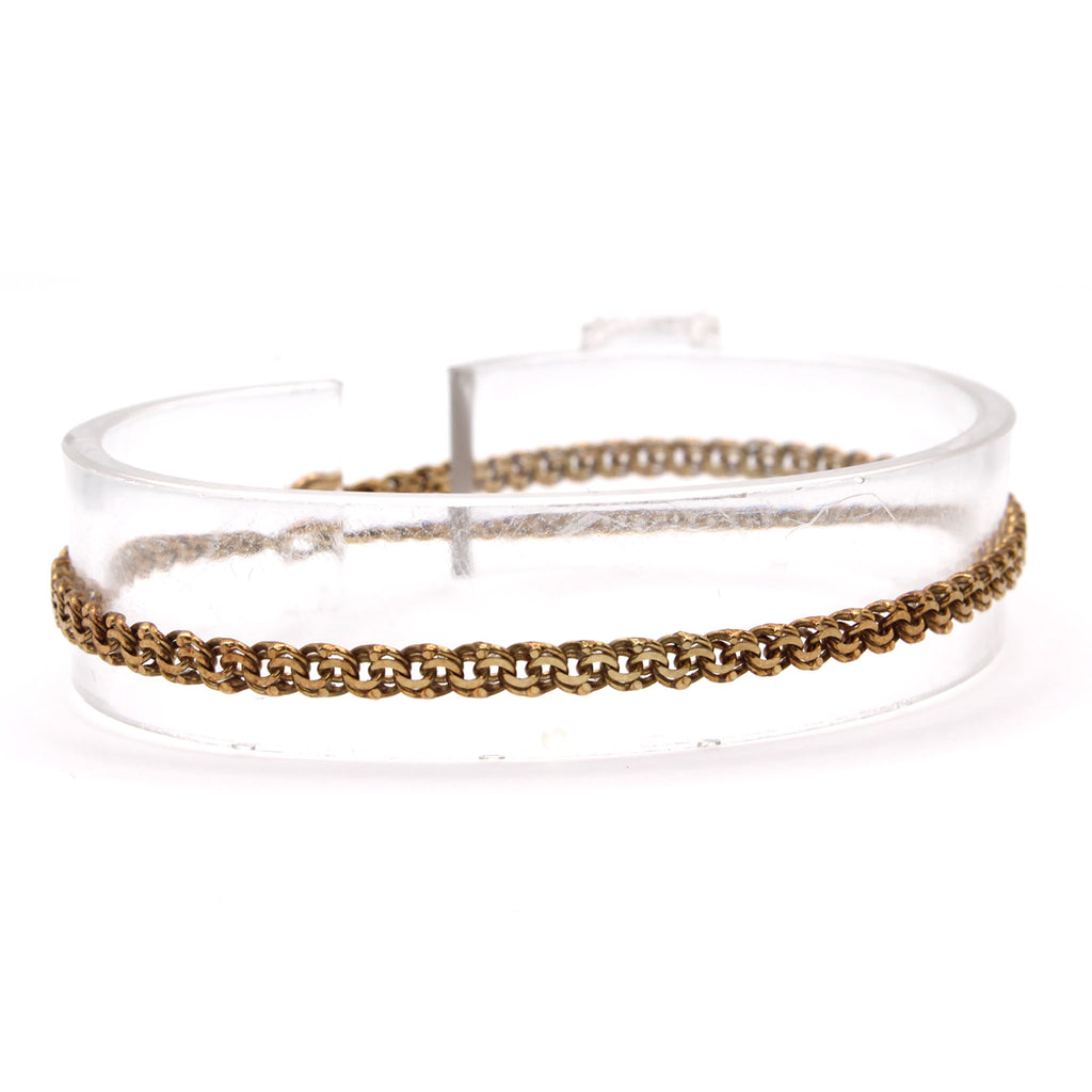14k Yellow Gold Curved Link Bracelet 7.5 Inches