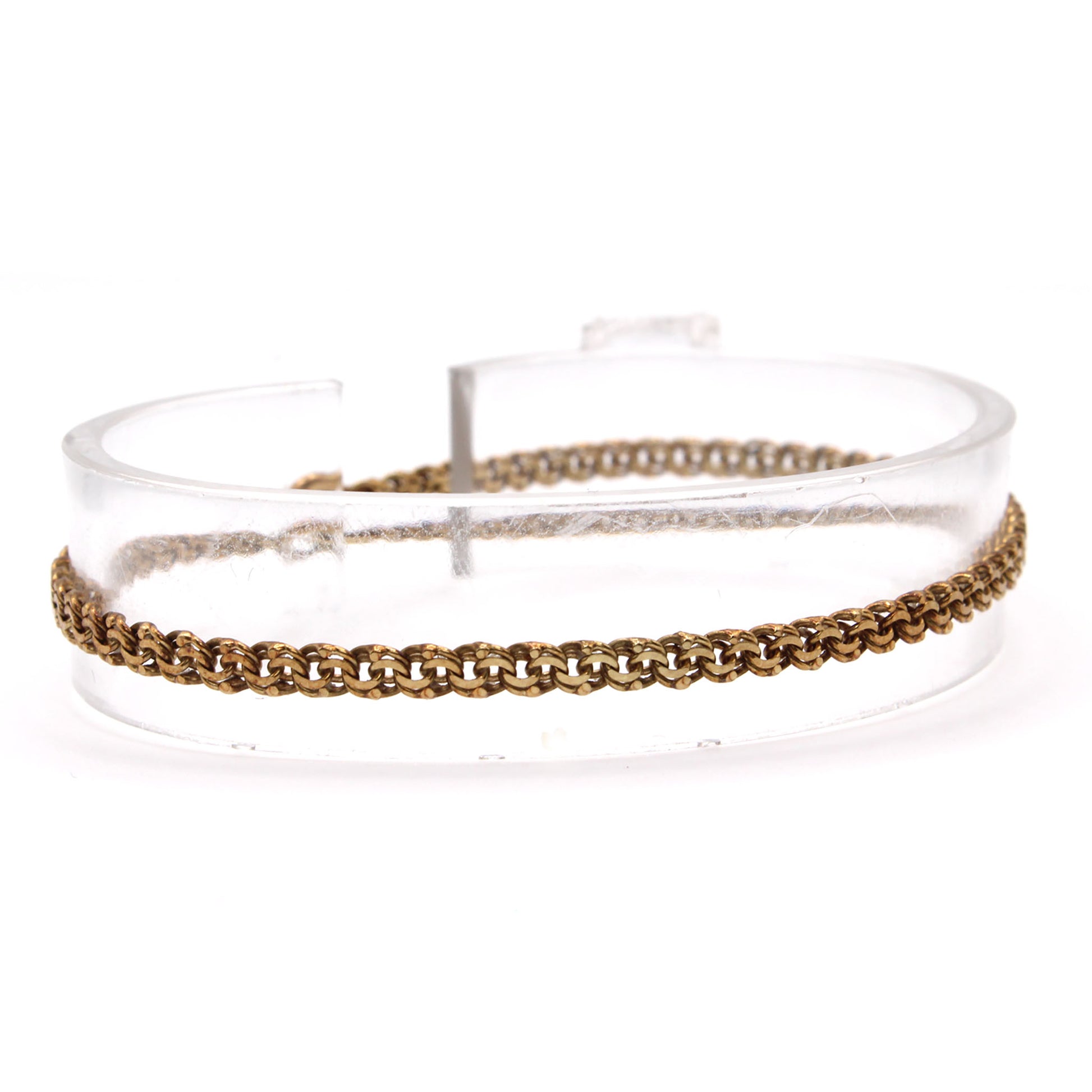 14k Yellow Gold Curved Link Bracelet 7.5 Inches