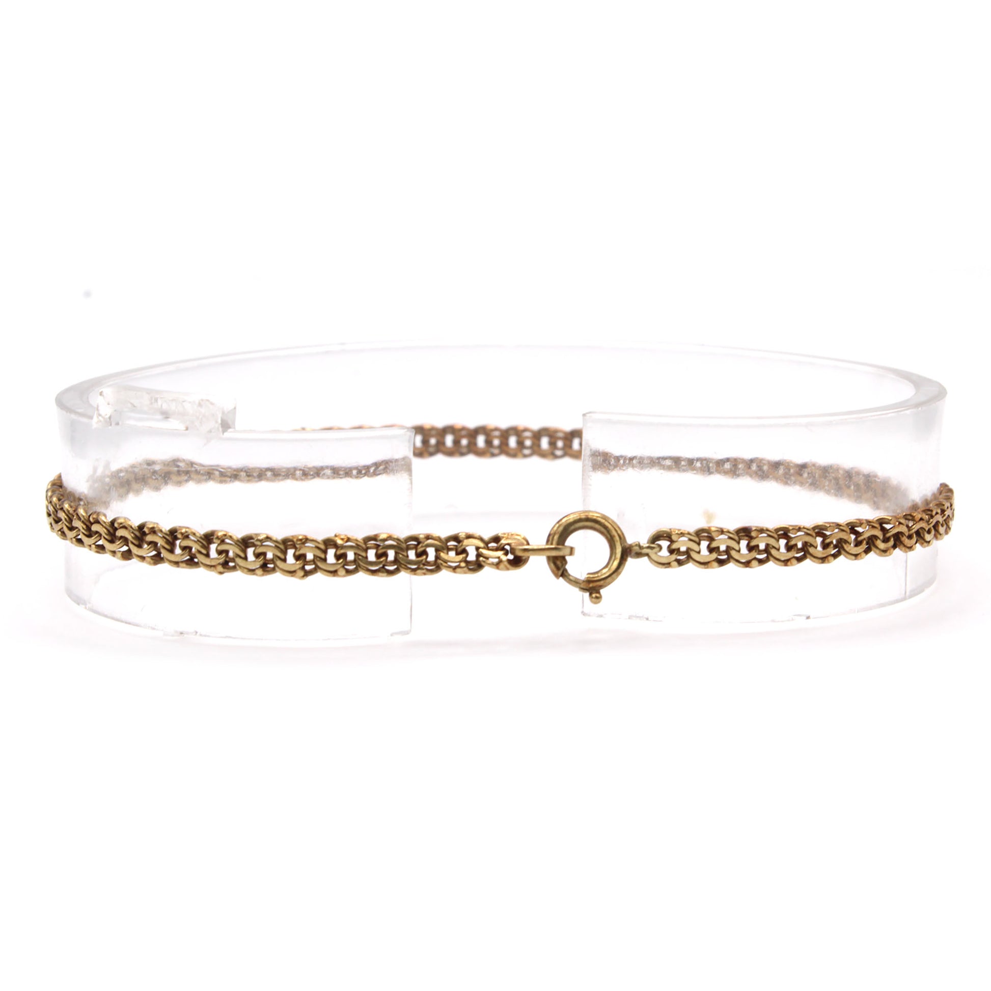 14k Yellow Gold Curved Link Bracelet 7.5 Inches
