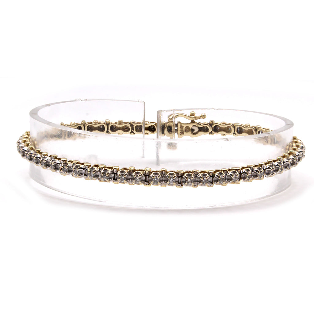 14k Yellow Gold 0.54cttw Diamond Bracelet 7.5 Inches