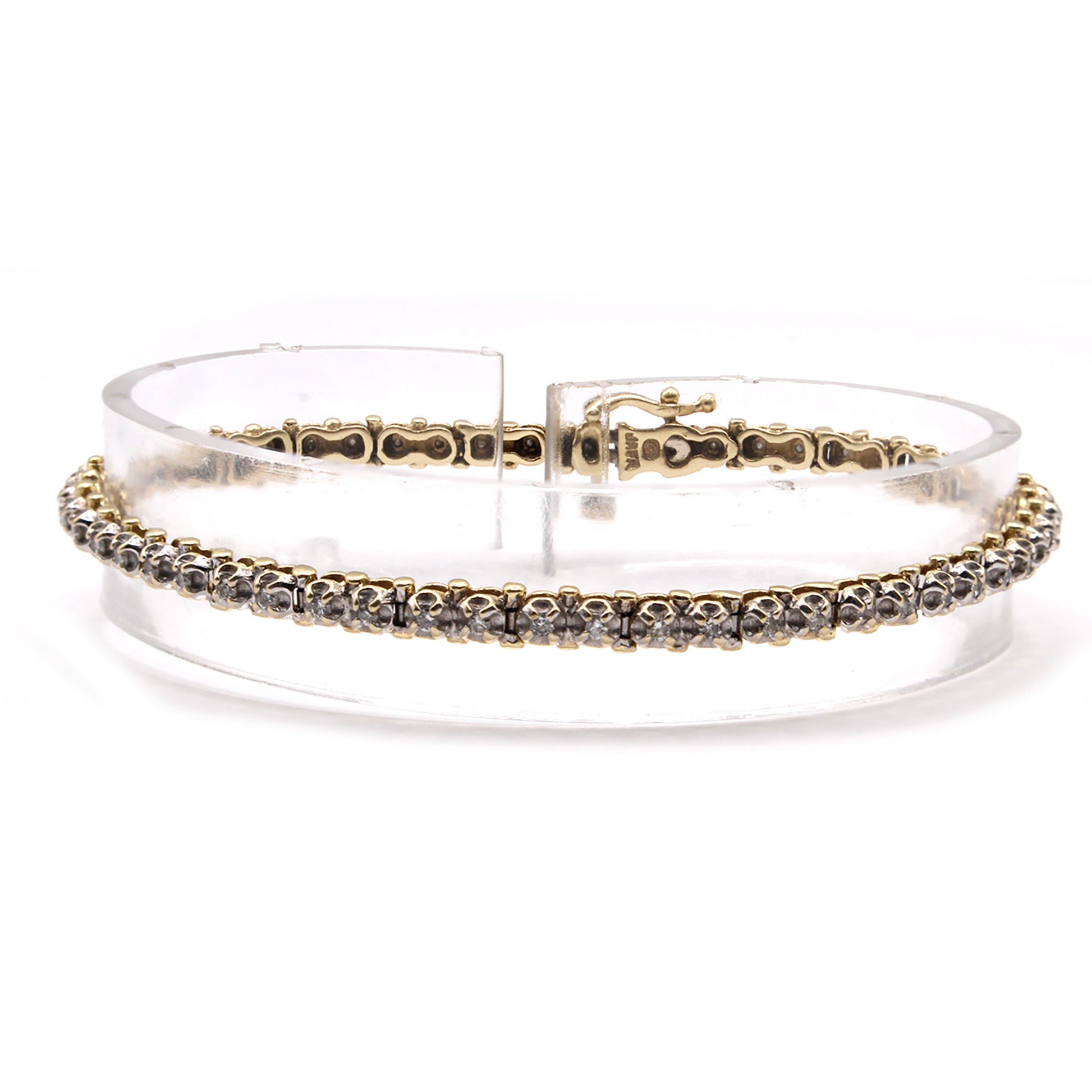 14k Yellow Gold 0.54cttw Diamond Bracelet 7.5 Inches