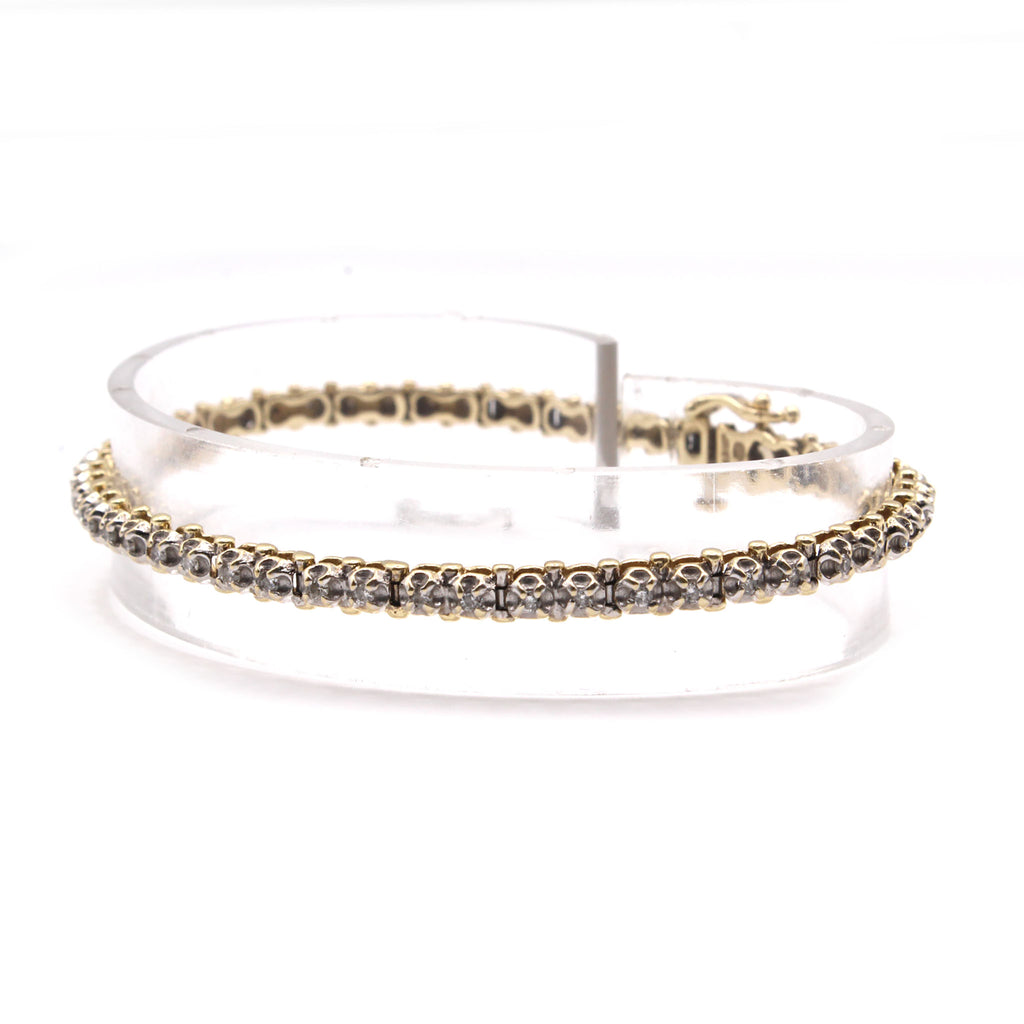 14k Yellow Gold 0.54cttw Diamond Bracelet 7.5 Inches
