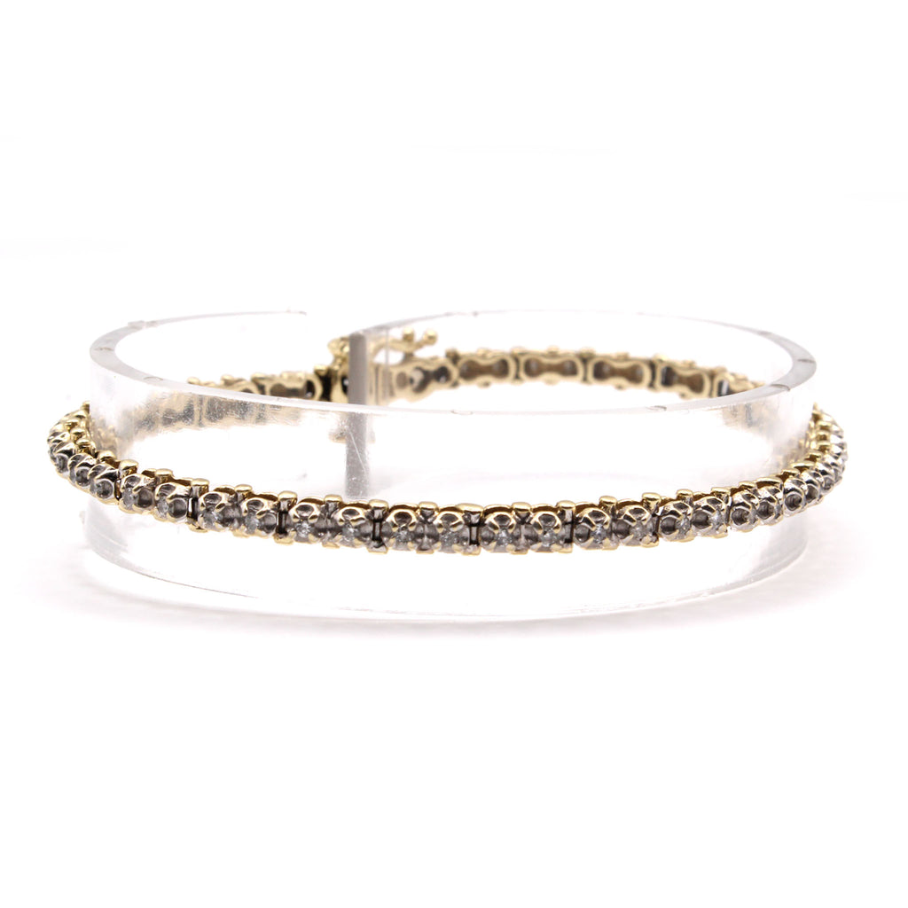 14k Yellow Gold 0.54cttw Diamond Bracelet 7.5 Inches