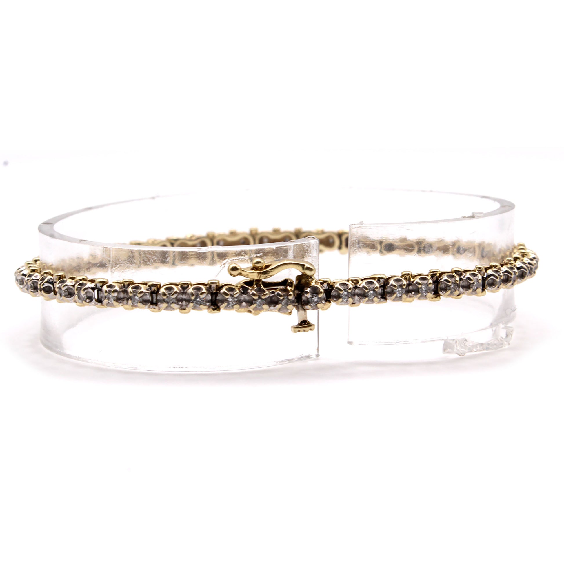 14k Yellow Gold 0.54cttw Diamond Bracelet 7.5 Inches