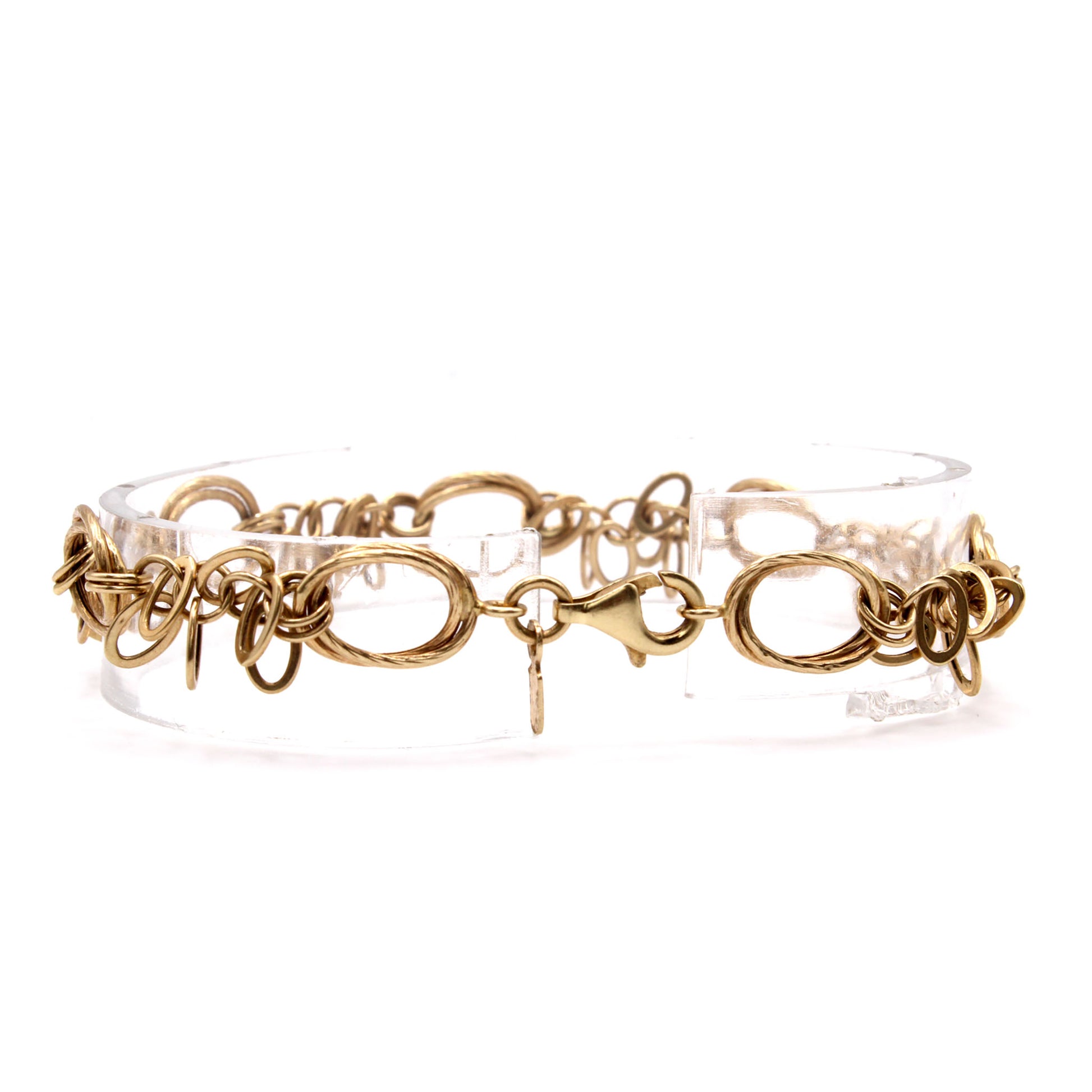 14k Yellow Gold Multi Circle Bracelet 7.5 Inches
