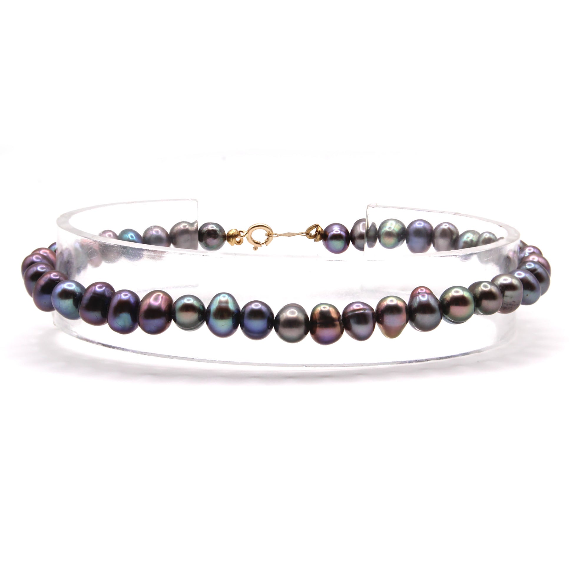 14k Yellow Gold Tahitian Pearl Bracelet 7.5 Inches