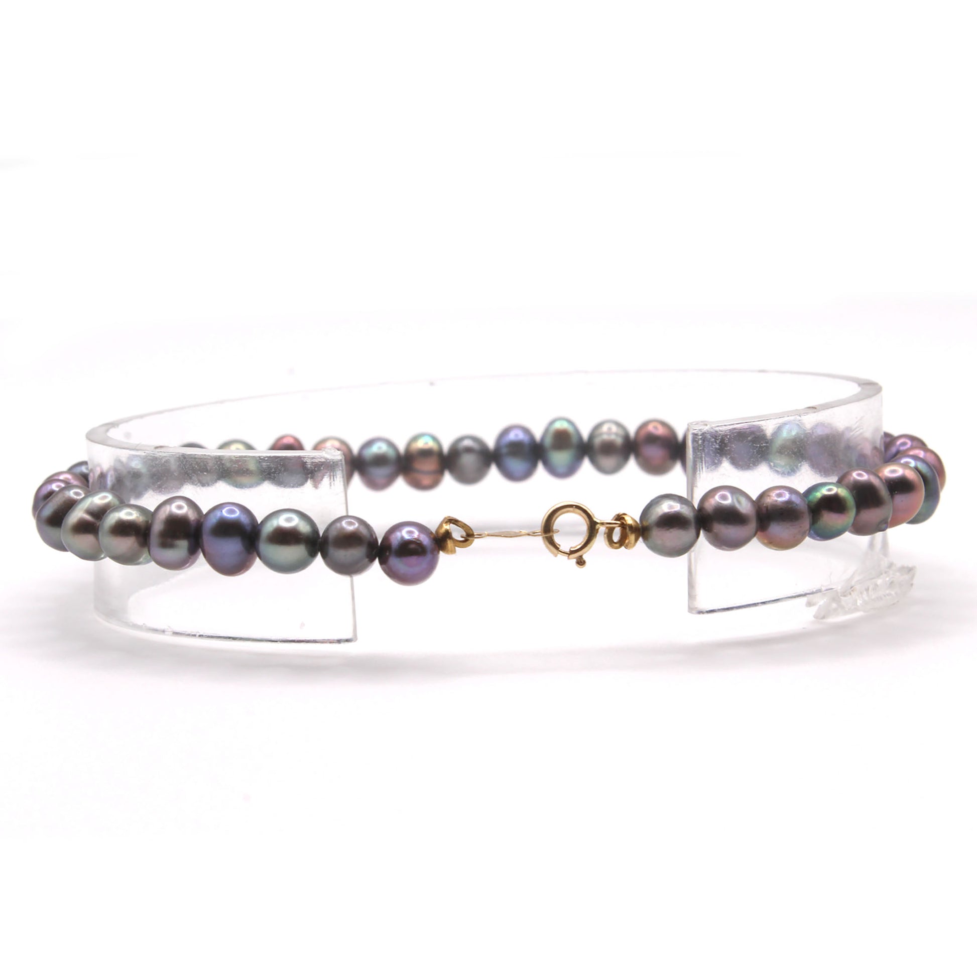 14k Yellow Gold Tahitian Pearl Bracelet 7.5 Inches