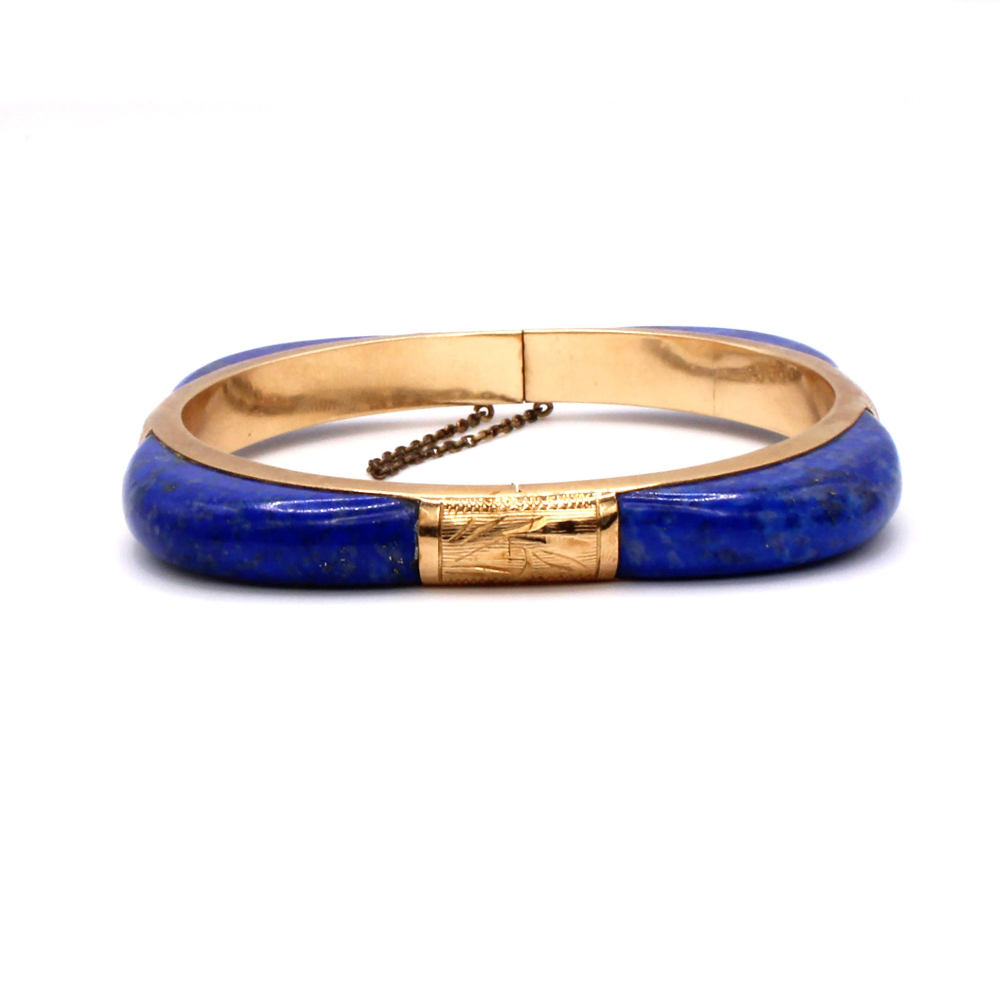 14k Yellow Gold Lapis Bracelet 7.5 Inches