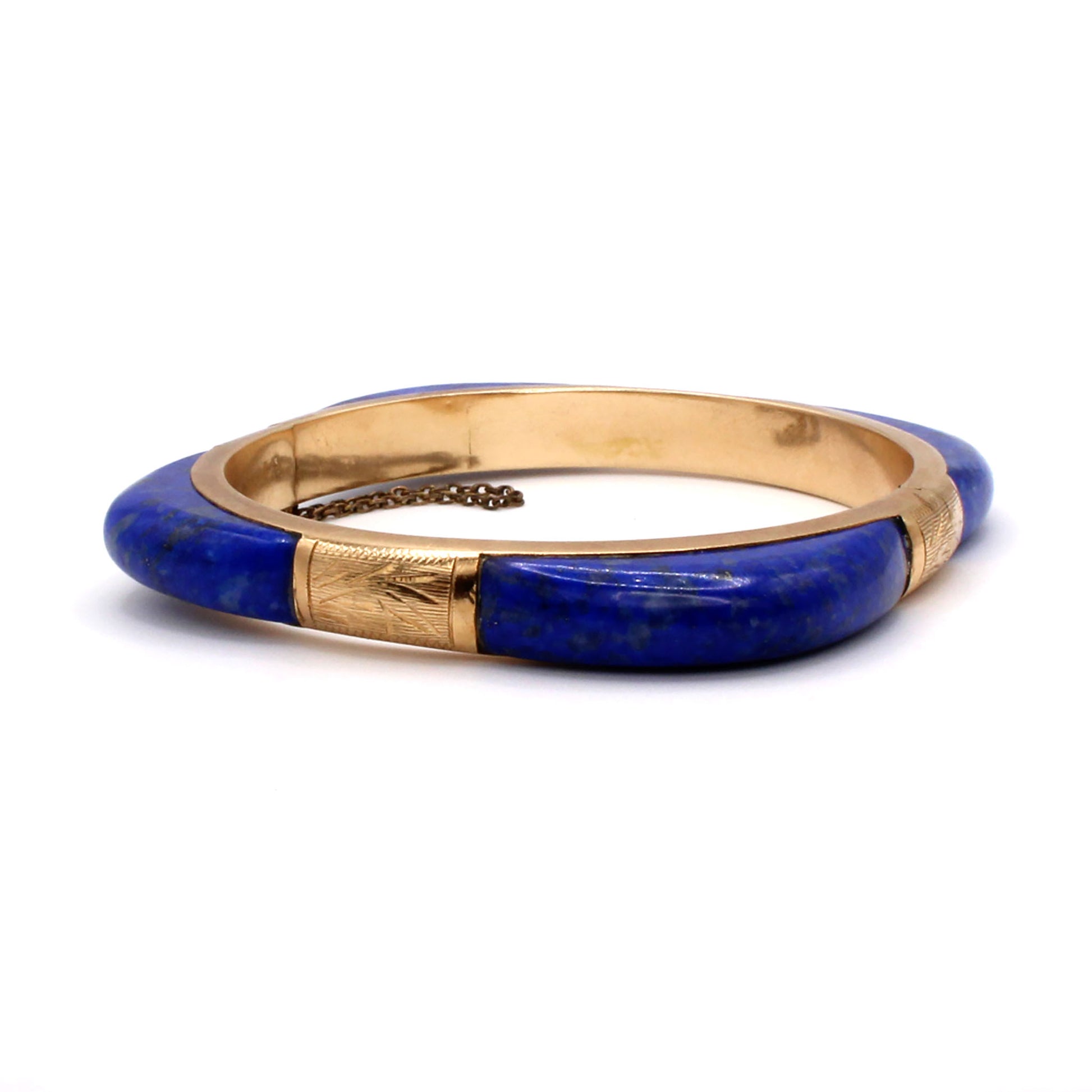 14k Yellow Gold Lapis Bracelet 7.5 Inches