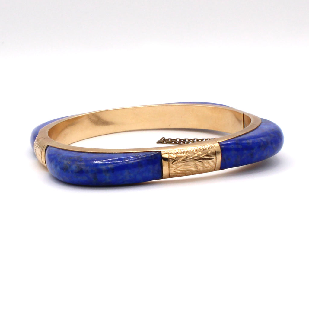 14k Yellow Gold Lapis Bracelet 7.5 Inches